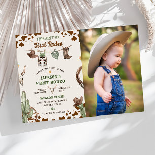 Invitation Premier Rodéo Western Cowboy photo d'anniversaire