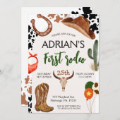 Invitation Premier Rodéo Western Cowboy Premier anniversaire (Devant / Derrière)