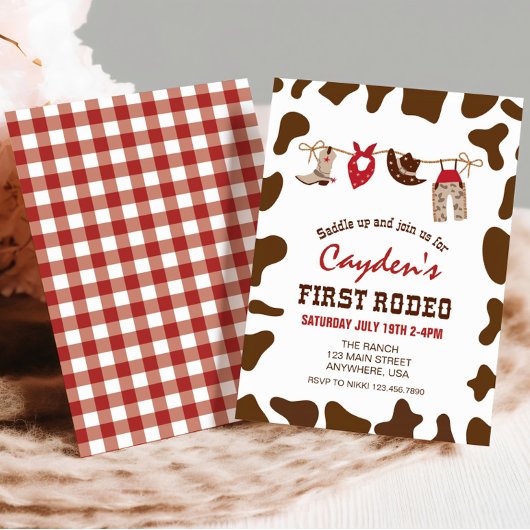 Invitation Premier Rodeo Western Cowboy Premier anniversaire