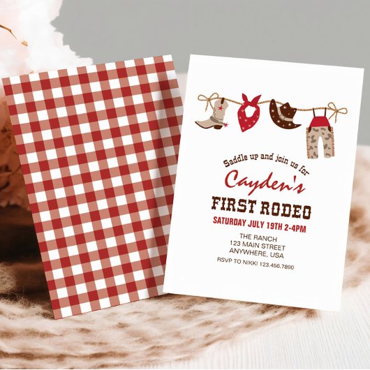 Invitation Premier Rodéo Western Cowboy Premier anniversaire