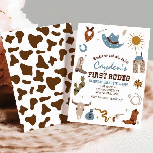 Invitation Premier Rodéo Western Cowboy Premier anniversaire