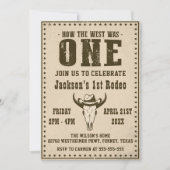 Invitation Premier Rodéo Western Cowboy Première fête d'anniv (Devant)
