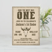 Invitation Premier Rodéo Western Cowboy Première fête d'anniv (Debout devant)