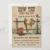 Invitation Premier Rodéo Western Cowboy Première fête d'anniv (Devant)