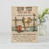 Invitation Premier Rodéo Western Cowboy Première fête d'anniv (Debout devant)