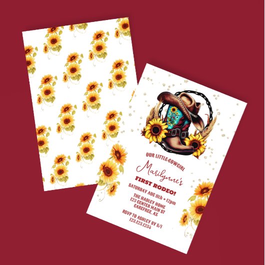 Invitation Premier Rodéo Western Cowgirl 1er anniversaire