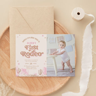 Invitation Premier Rodéo Western Pink Cowgirl Anniversaire