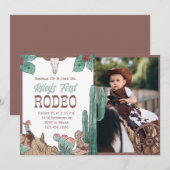 Invitation Premier Rodéo Western Southwestern Cowboy Annivers (Devant / Derrière)