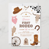 Invitation Premier Rodéo Western Wild West Girl Premier anniv (Devant)