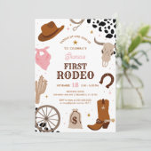 Invitation Premier Rodéo Western Wild West Girl Premier anniv (Debout devant)