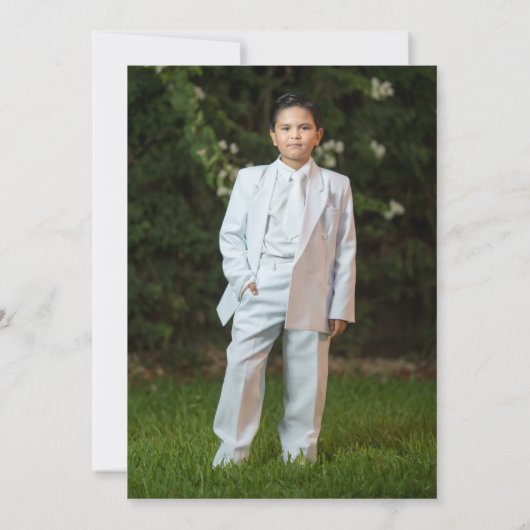 Invitation Premier Saint Communion Garçon Hot Air Balloon Ele (Dos)