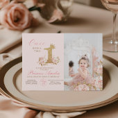 Invitation Premier Sparkle Crown Princesse 1er anniversaire