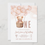Invitation Premier Teddy Bear Boho 1er Anniversaire (Devant)