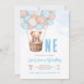 Invitation Premier Teddy Bear Boho 1er Anniversaire (Devant)