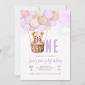 Invitation Premier Teddy Bear Boho 1er Anniversaire (Devant)