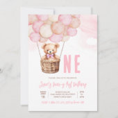 Invitation Premier Teddy Bear Boho 1er Anniversaire (Devant)
