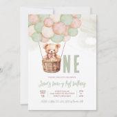 Invitation Premier Teddy Bear Boho 1er Anniversaire (Devant)