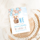 Invitation Premier Teddy Bear Boho 1er Anniversaire