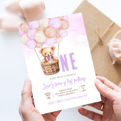 Invitation Premier Teddy Bear Boho 1er Anniversaire