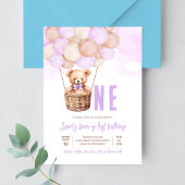 Invitation Premier Teddy Bear Boho 1er Anniversaire
