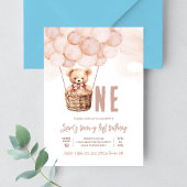 Invitation Premier Teddy Bear Boho 1er Anniversaire