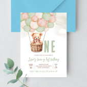 Invitation Premier Teddy Bear Boho 1er Anniversaire
