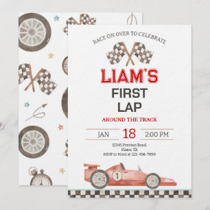 Invitation Premier Tour Autour De La Piste Voiture De Course 