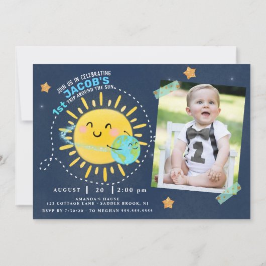 Invitation Premier tour autour du soleil (Devant)