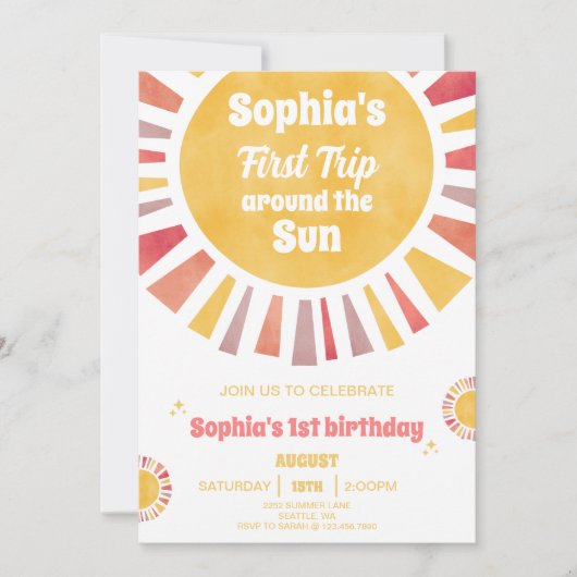 Invitation Premier Tour Autour du Soleil (Devant)