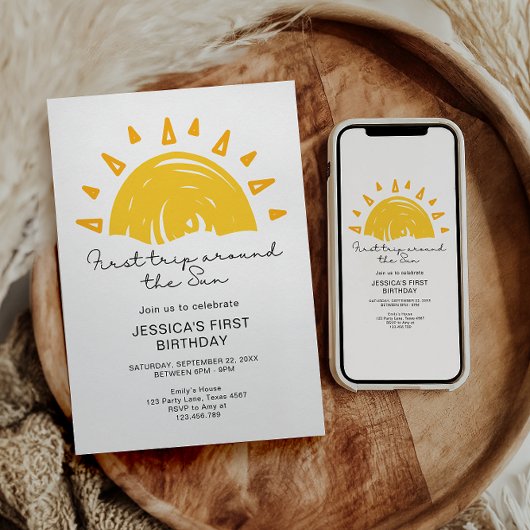 Invitation Premier Tour Autour du Soleil 1er Anniversaire