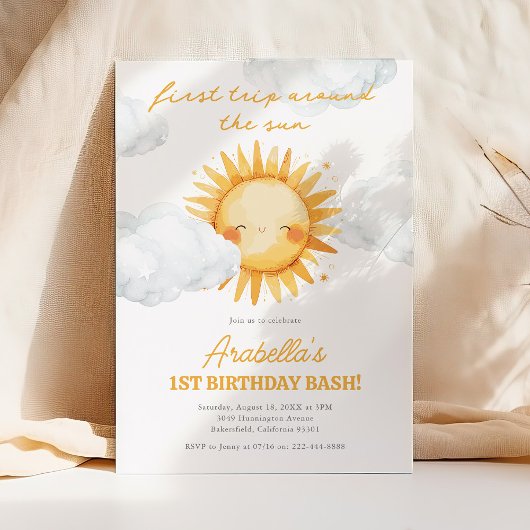Invitation Premier Tour Autour Du Soleil 1er Anniversaire