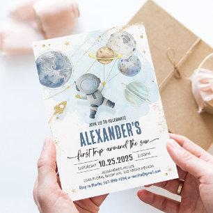 Invitation Premier Tour Autour du Soleil Anniversaire dans l'