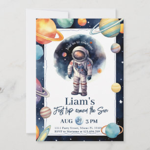 Invitation Premier Tour Autour du Soleil Astronaute Espace An