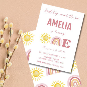 Invitation Premier Tour Autour du Soleil Boho 1er Anniversair