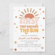 Premier Tour Autour Du Soleil Rétro Boho 1er Anniv