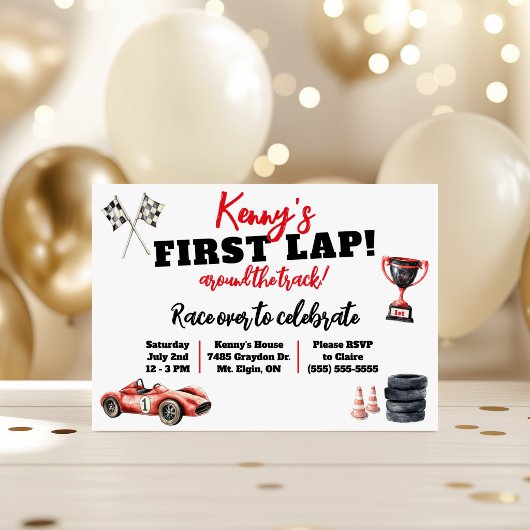 Invitation Premier Tour de Circuit, Anniversaire d'Enfants