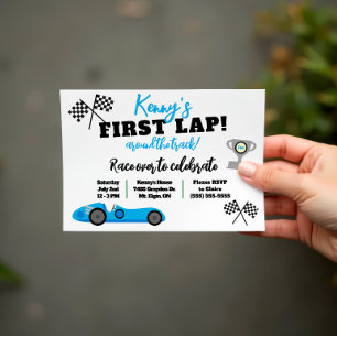 Invitation Premier Tour de Circuit, Anniversaire d'Enfants