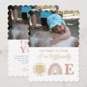 Invitation Premier tour du soleil Boho 1er anniversaire photo (Devant / Derrière)