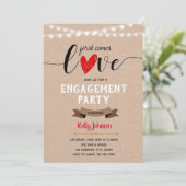 Invitation Premier vient l'invitation fiançailles amour (Debout devant)