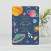 Invitation Premier voyage Astronaute spatiale Un anniversaire (Debout devant)