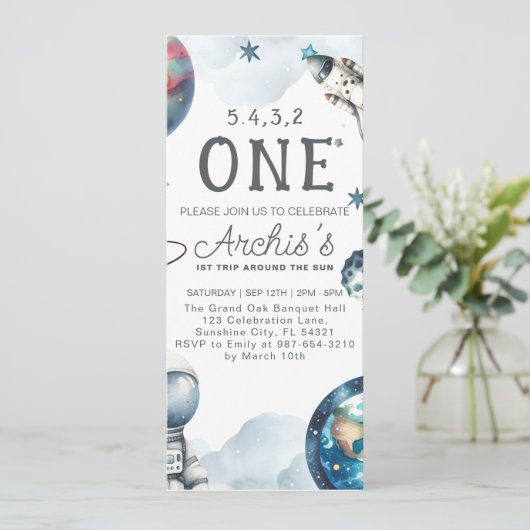 Invitation Premier voyage autour de l'Anniversaire des astron (Debout devant)