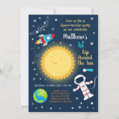 Invitation Premier Voyage Autour De L'Espace Soleil Anniversa (Devant)