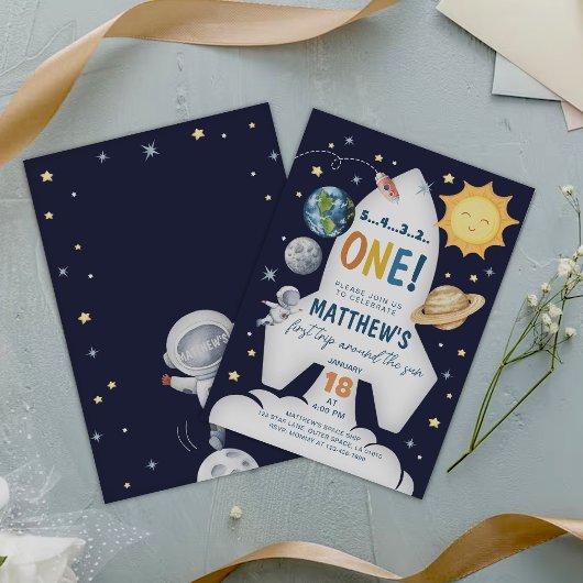 Invitation Premier voyage autour de l'Invitation de l'espace 