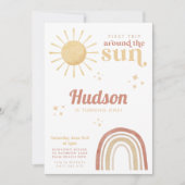 Invitation Premier voyage autour de Sun Boho Arc-en-ciel 1er (Devant)