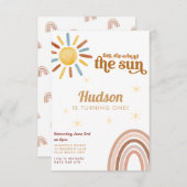 Invitation Premier voyage autour de Sun Boho Arc-en-ciel 1er  (Devant / Derrière)