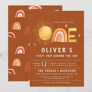 Invitation Premier Voyage Autour Du Soleil   1er anniversaire