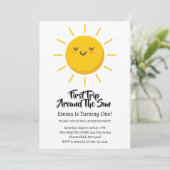 Invitation Premier Voyage Autour Du Soleil 1Er Anniversaire (Debout devant)