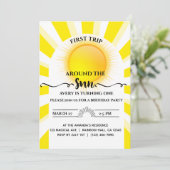 Invitation Premier Voyage Autour Du Soleil 1Er Anniversaire (Debout devant)