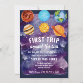 Invitation Premier Voyage Autour Du Soleil 1Er Anniversaire (Devant)