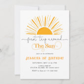 Invitation Premier voyage autour du soleil 1er anniversaire (Devant)